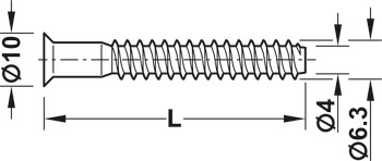 Bas kết nối một mảnh, Häfele Confirmat, đầu chìm, cho lỗ khoan ⌀ 5 mm, SW4