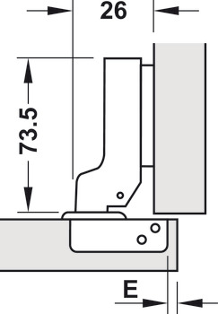 Bản lề âm, Metalla SM 110° tiêu chuẩn (DIY), gắn trùm bán phần