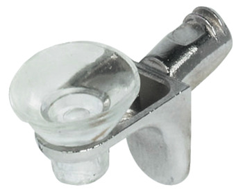 Bas đỡ kệ, lắp vào lỗ khoan ⌀ 5 mm, hợp kim kẽm kèm giá đỡ bằng nhựa